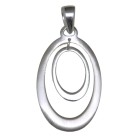 Necklace pendant oval, polished &amp; matted sterling silver