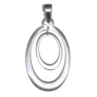 Necklace pendant oval, polished & matted sterling silver