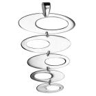 Necklace pendant with 5 ovals hanging one below the other, made of 925 silver