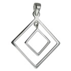 Anhänger Sterling Silber Quadrat in Quadrat