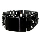 Stainless steel bracelet shiny black for men and women
