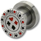 Earplug with poker motif 4-16mm