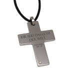 Titanium cross pendant with zirconia and individual engraving