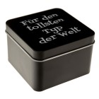 Black metal jewelry box with individual engraving