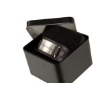 Black metal jewelry box with individual engraving