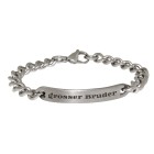 ID armored bracelet ALL MINE 21cm made of matt stainless steel with plate and individual engraving