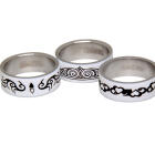 Ring set white with tribal motif