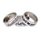 Ring set white with tribal motif