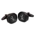Cufflinks made of PVD coated stainless steel with engraving