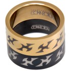 Ring set black - gold with tribal motif
