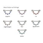 Nipple piercing shield five little twinkle stars 925 silver 16mm