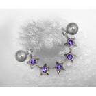 Nipple piercing shield five little twinkle stars 925 silver 16mm