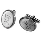 Cufflinks GOT made of stainless steel oval with engraving