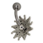 Belly button piercing with Swarovski cabouchon stones, Alien Star