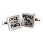 PLAIN cufflinks in matt stainless steel with engraving