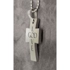 Stainless steel cross pendant matted with your desired engraving