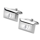 Polished stainless steel cufflinks with engraving