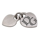 Double heart pendant made of matted stainless steel with engraving of your choice - you can&#039;t miss it