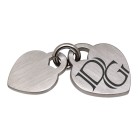 Double heart pendant made of matted stainless steel with engraving of your choice - you can't miss it