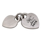 Double heart pendant made of matted stainless steel with engraving of your choice - you can't miss it
