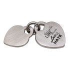 Double heart pendant made of matted stainless steel with engraving of your choice - you can&#039;t miss it