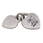 Double heart pendant made of matted stainless steel with engraving of your choice - you can't miss it