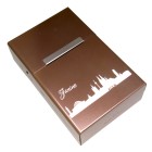 Aluminum cigarette case sand colored with individual engraving