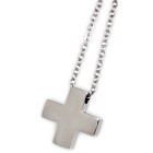 Cross pendant made of stainless steel mirror polished, 15x15mm