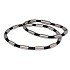 Rubber and steel bracelet, 2 lengths