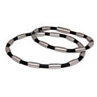 Rubber and steel bracelet, 2 lengths