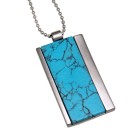 Stainless steel pendant with striking turquoise inlay