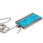 Stainless steel pendant with striking turquoise inlay