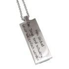 Necklace pendant narrow made of stainless steel with a turquoise insert and engraving of your choice on the back
