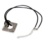 Necklace pendant square made of stainless steel with engraving LOVE INTERNATIONAL