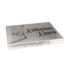 Stainless steel cigarette case for 100 cigarettes with individual engraving