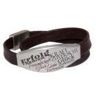 Genuine leather bracelet, dark brown, double-wrapped with stainless steel magnetic clasp 17cm / 18cm / 19cm / 20cm / 21cm / 22c