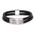 Bracelet made of black nappa leather with your engraving