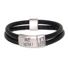 Bracelet made of black nappa leather with your engraving
