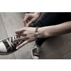 Bracelet made of black nappa leather with your engraving