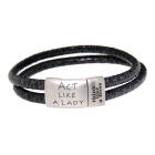 Double genuine leather bracelet made of nappa leather with python print with stainless steel magnetic clasp 17cm / 18cm / 19cm 