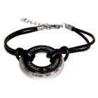 Leather bracelet with two discs and your individual engraving