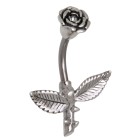 Piercing curved navel in flower motif 428