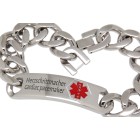 Heavy stainless steel medi bracelet with Aesculapian staff and individual engraving