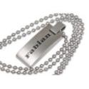 Pendant dog tag made of stainless steel with a curved surface and individual engraving