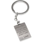 Rectangular key ring made of stainless steel with your desired engraving, for the key to the castle in the air