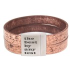 Real leather bracelet used look brown with individual engraving 17cm / 18cm / 19cm / 20cm / 21cm / 22cm / 23cm