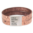 Real leather bracelet used look brown with individual engraving 17cm / 18cm / 19cm / 20cm / 21cm / 22cm / 23cm