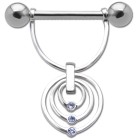 Nipple piercing with flexible design, 3x round