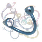 Mini body twister made of colored titanium with screw-on ball 1.0x8mm