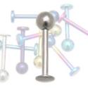 Labret lip stud made of titanium in 1.6mm thickness and different lengths and colors
